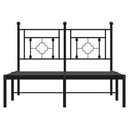 Estrutura de cama com cabeceira 120x190 cm metal preto