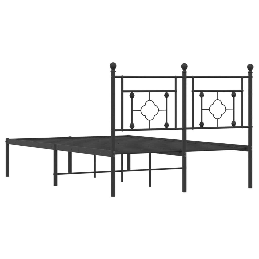 Estrutura de cama com cabeceira 120x190 cm metal preto