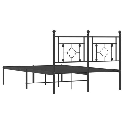 Estrutura de cama com cabeceira 120x190 cm metal preto