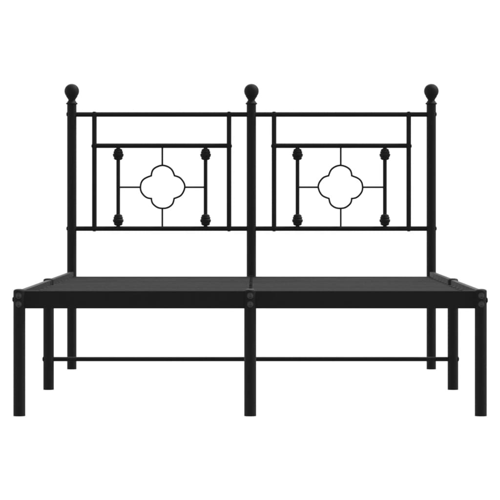 Estrutura de cama com cabeceira 120x200 cm metal preto