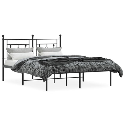 Estrutura de cama com cabeceira 135x190 cm metal preto