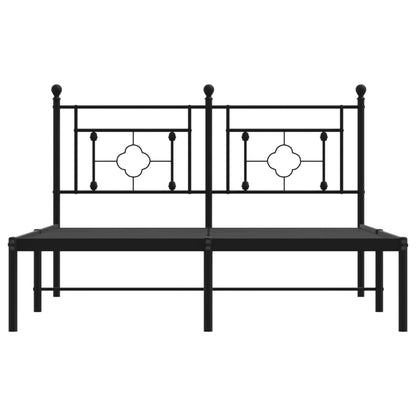 Estrutura de cama com cabeceira 135x190 cm metal preto