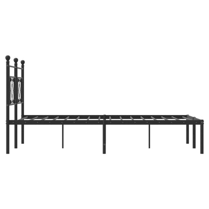 Estrutura de cama com cabeceira 135x190 cm metal preto