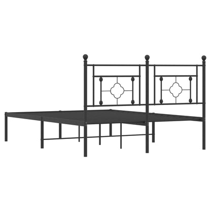 Estrutura de cama com cabeceira 135x190 cm metal preto