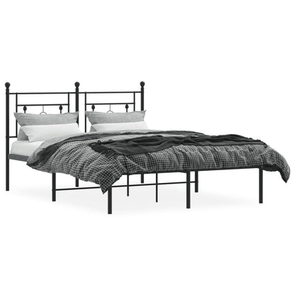 Estrutura de cama com cabeceira 140x190 cm metal preto