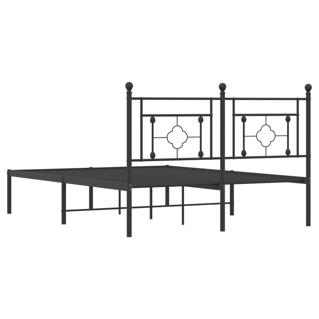 Estrutura de cama com cabeceira 140x190 cm metal preto