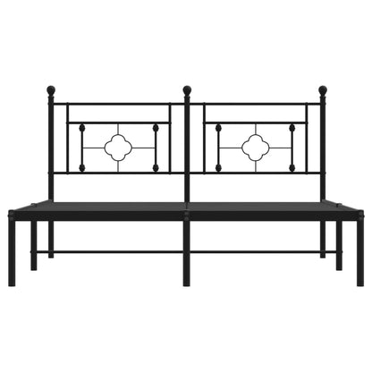 Estrutura de cama com cabeceira 160x200 cm metal preto