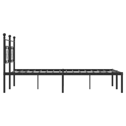 Estrutura de cama com cabeceira 160x200 cm metal preto