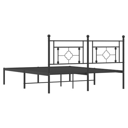 Estrutura de cama com cabeceira 160x200 cm metal preto