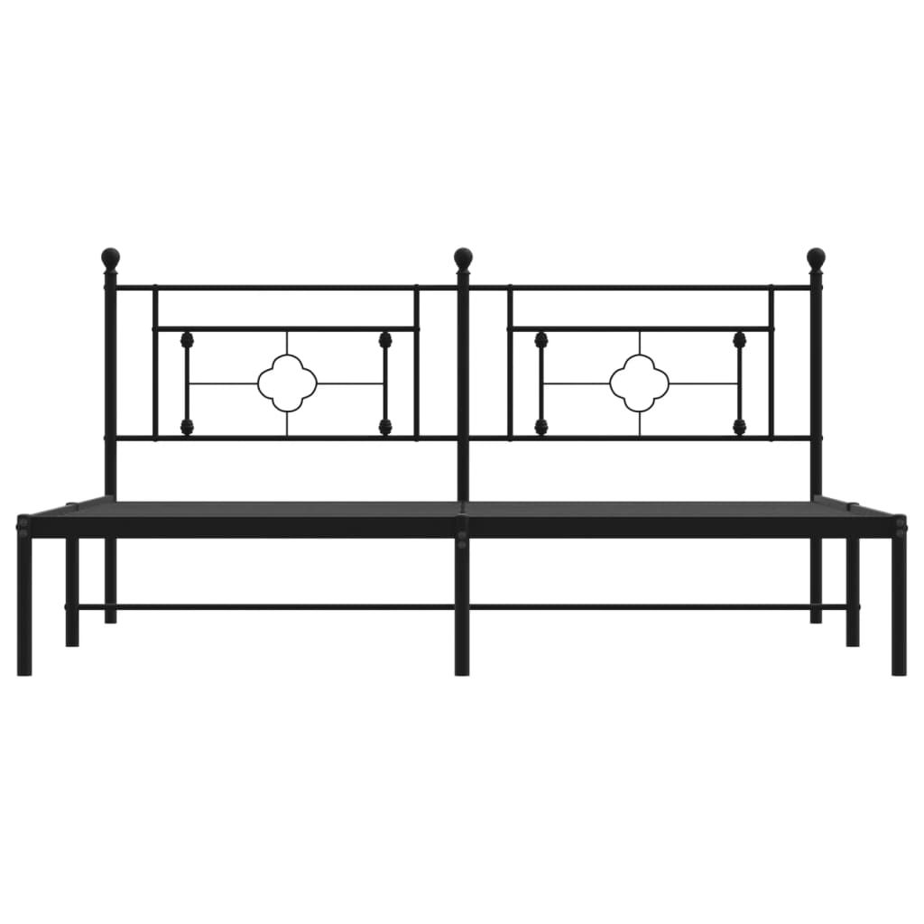 Estrutura de cama em metal com cabeceira 180x200 cm preto