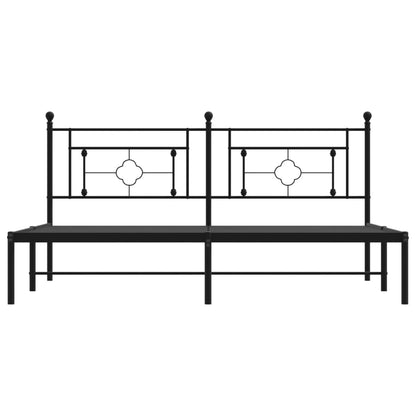 Estrutura de cama em metal com cabeceira 180x200 cm preto