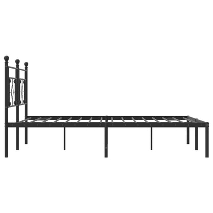 Estrutura de cama em metal com cabeceira 180x200 cm preto