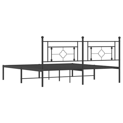 Estrutura de cama em metal com cabeceira 180x200 cm preto