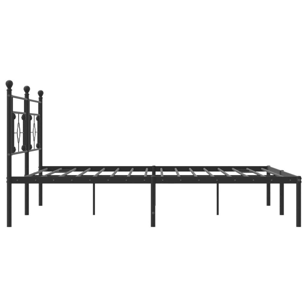 Estrutura de cama com cabeceira 200x200 cm metal preto