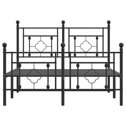 Estrutura de cama com cabeceira e pés 120x190 cm metal preto