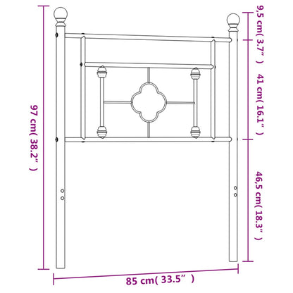 Cabeceira de cama 80 cm metal preto