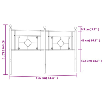 Cabeceira de cama 150 cm metal preto