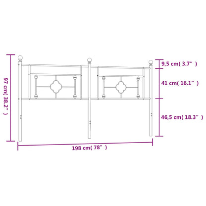 Cabeceira de cama 193 cm metal preto