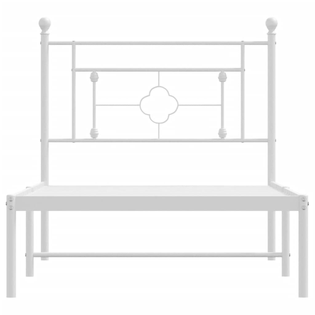 Estrutura de cama com cabeceira 90x190 cm metal branco