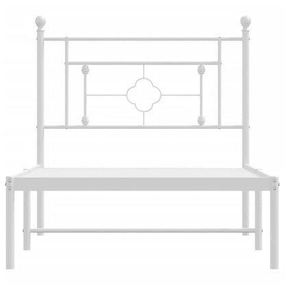 Estrutura de cama com cabeceira 90x190 cm metal branco