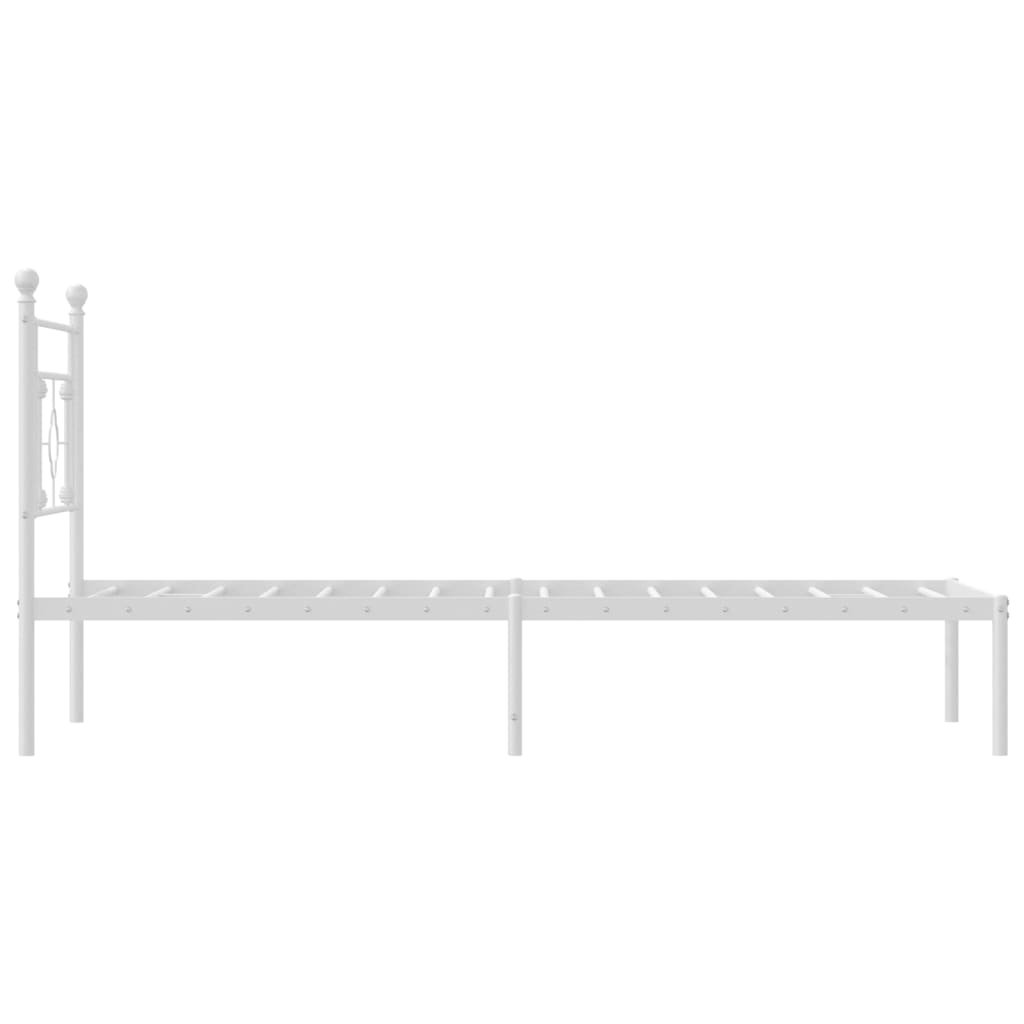 Estrutura de cama com cabeceira 90x190 cm metal branco