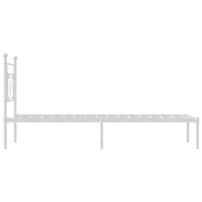 Estrutura de cama com cabeceira 90x190 cm metal branco