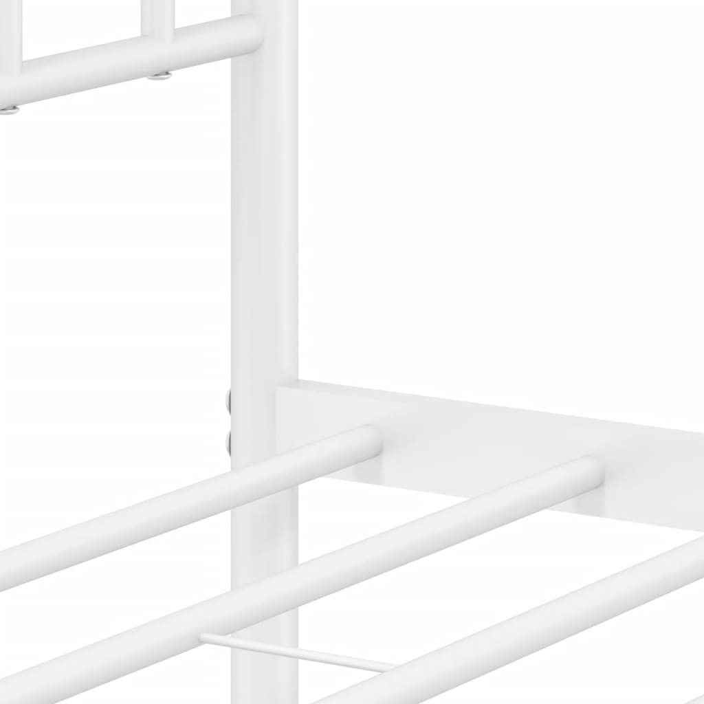 Estrutura de cama com cabeceira 90x190 cm metal branco