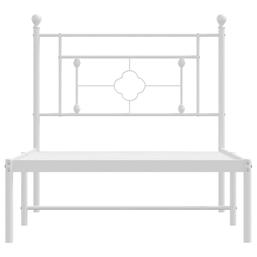 Estrutura de cama com cabeceira 90x200 cm metal branco