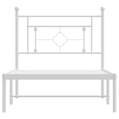 Estrutura de cama com cabeceira 90x200 cm metal branco