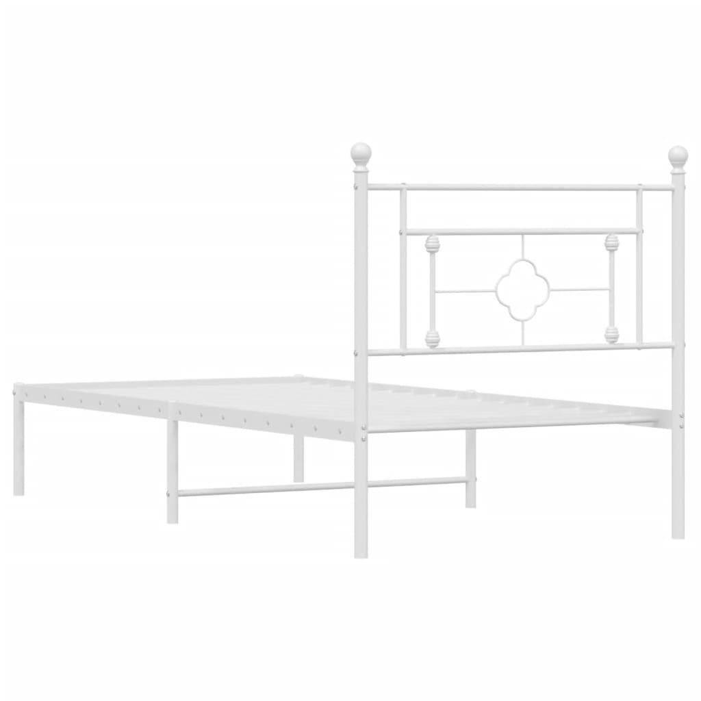 Estrutura de cama com cabeceira 90x200 cm metal branco