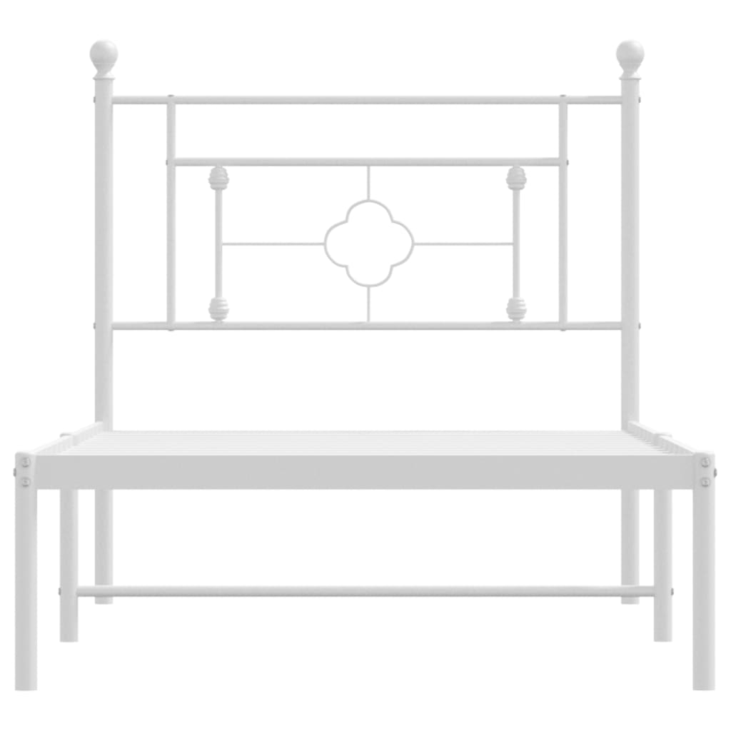 Estrutura de cama com cabeceira 100x190 cm metal branco