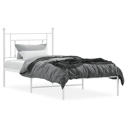 Estrutura de cama com cabeceira 100x200 cm metal branco