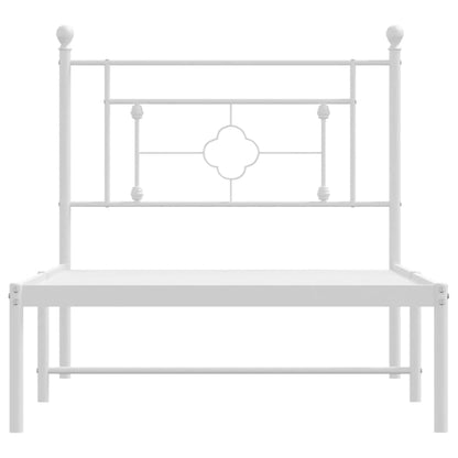 Estrutura de cama com cabeceira 100x200 cm metal branco