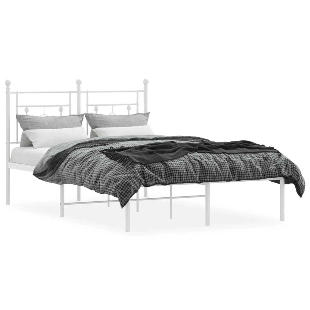 Estrutura de cama com cabeceira 120x190 cm metal branco