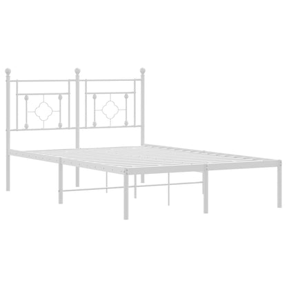 Estrutura de cama com cabeceira 120x190 cm metal branco