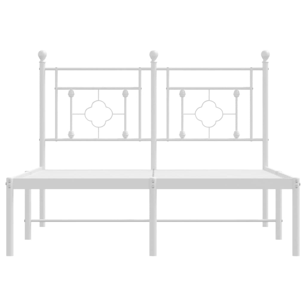 Estrutura de cama com cabeceira 120x190 cm metal branco