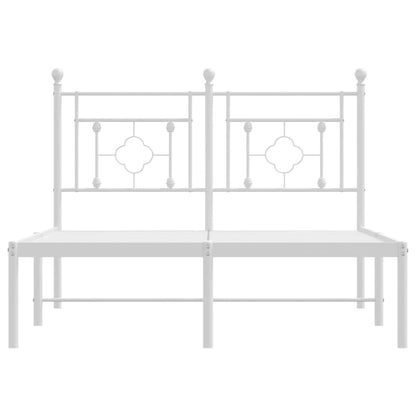 Estrutura de cama com cabeceira 120x190 cm metal branco