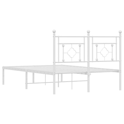 Estrutura de cama com cabeceira 120x190 cm metal branco