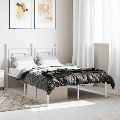 Estrutura de cama com cabeceira 120x190 cm metal branco