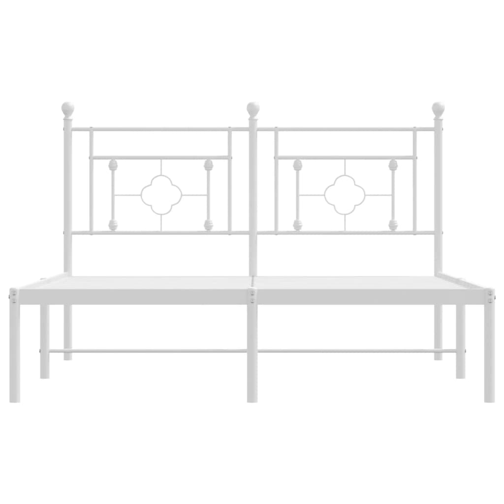 Estrutura de cama com cabeceira 135x190 cm metal branco