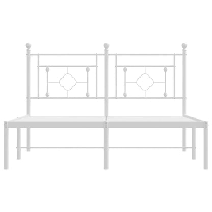 Estrutura de cama com cabeceira 135x190 cm metal branco