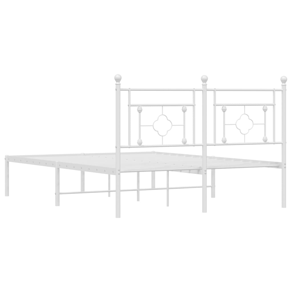 Estrutura de cama com cabeceira 135x190 cm metal branco