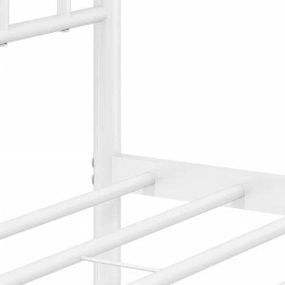 Estrutura de cama com cabeceira 135x190 cm metal branco