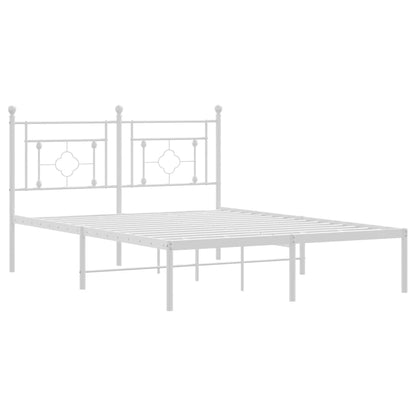 Estrutura de cama com cabeceira 140x190 cm metal branco