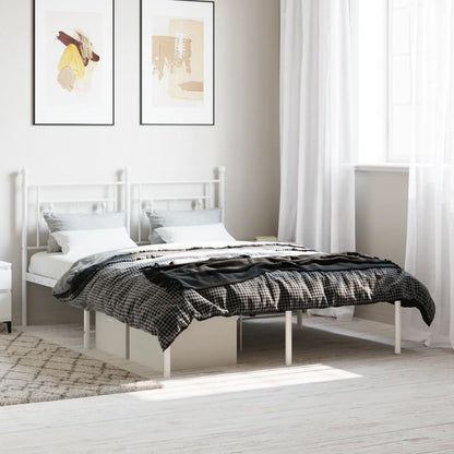 Estrutura de cama com cabeceira 140x190 cm metal branco