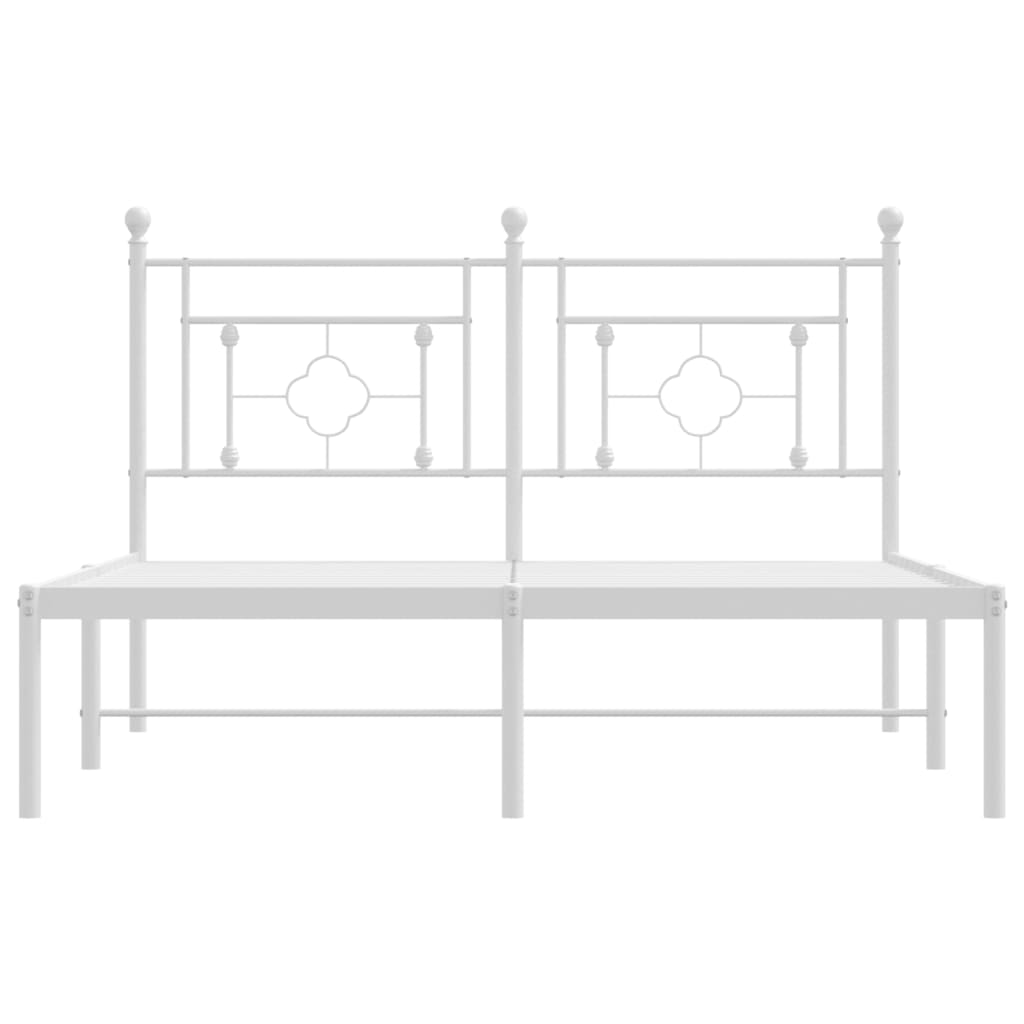 Estrutura de cama com cabeceira 140x200 cm metal branco