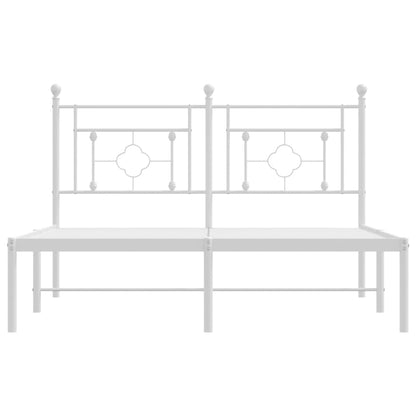 Estrutura de cama com cabeceira 140x200 cm metal branco