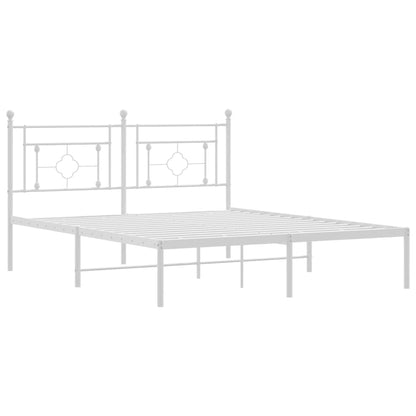 Estrutura de cama com cabeceira 150x200 cm metal branco