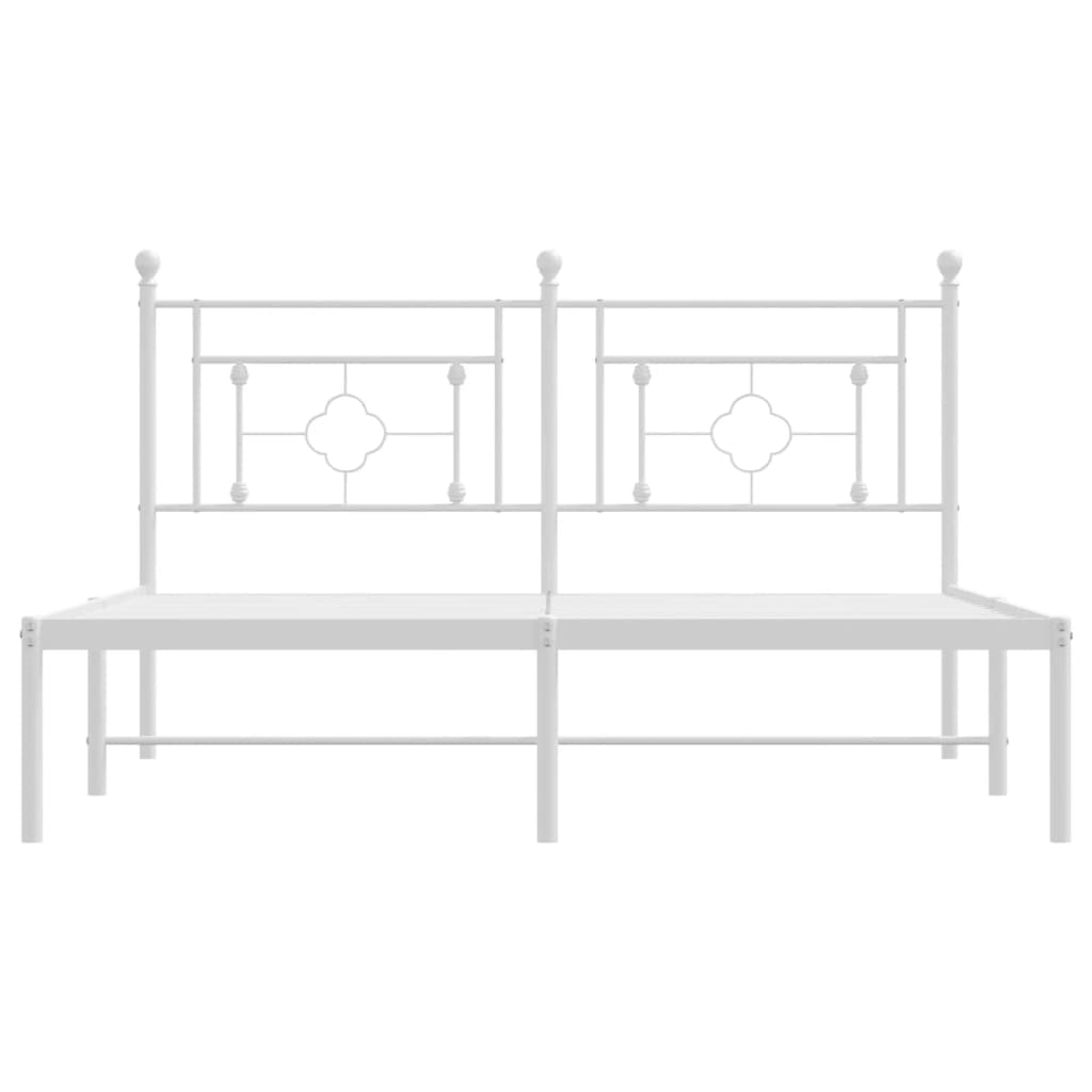 Estrutura de cama com cabeceira 150x200 cm metal branco