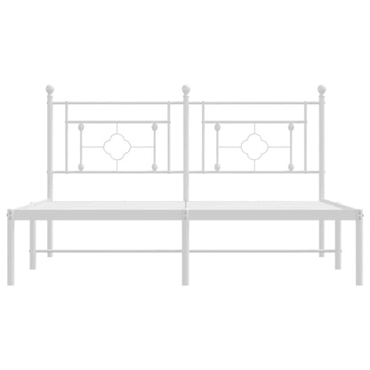 Estrutura de cama com cabeceira 150x200 cm metal branco